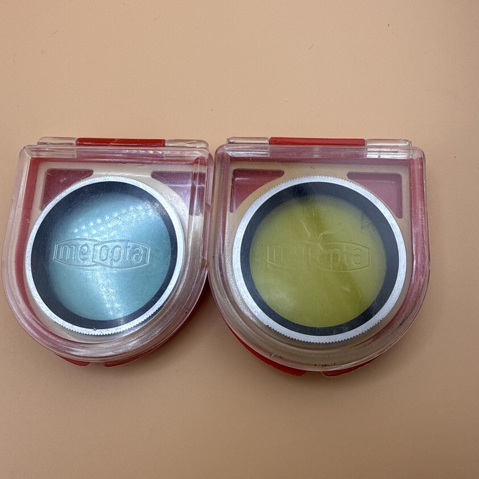 Flexaret 2 Piece MEOPTA B1 B36 Color Filter Czechoslovakia Genuine Blue & Yellow