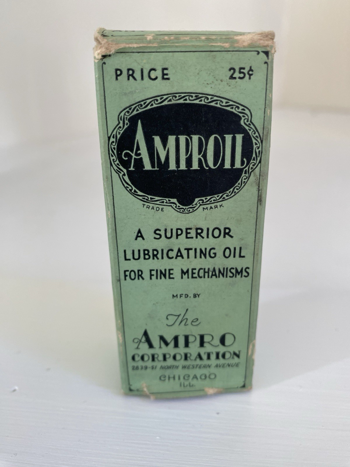 Vtg Ampro AMPROIL MOVIE Film PROJECTOR OIL Near Full Bottle Box Cameras Fishing