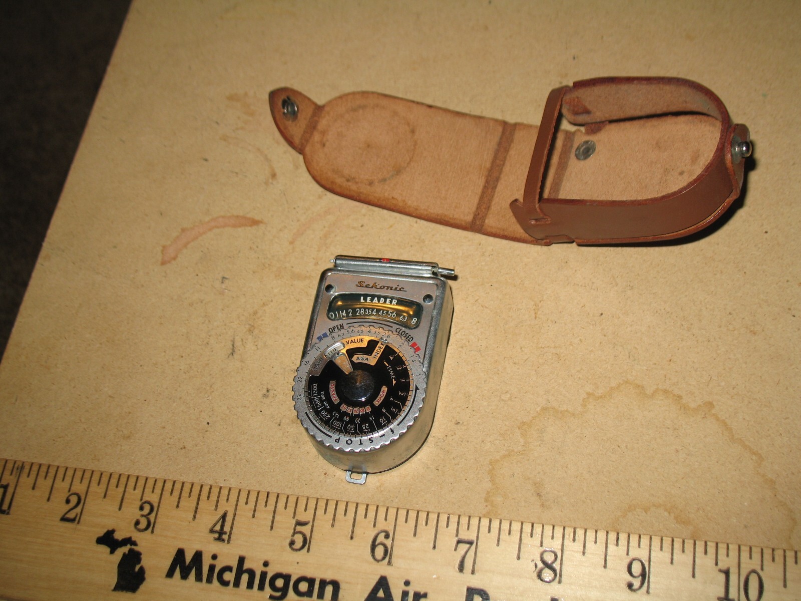 VTG CAMERA LIGHT EXPOSURE METER SEKONIC TYPE L-6 L-VI & CASE 1950s JAPAN DECOR