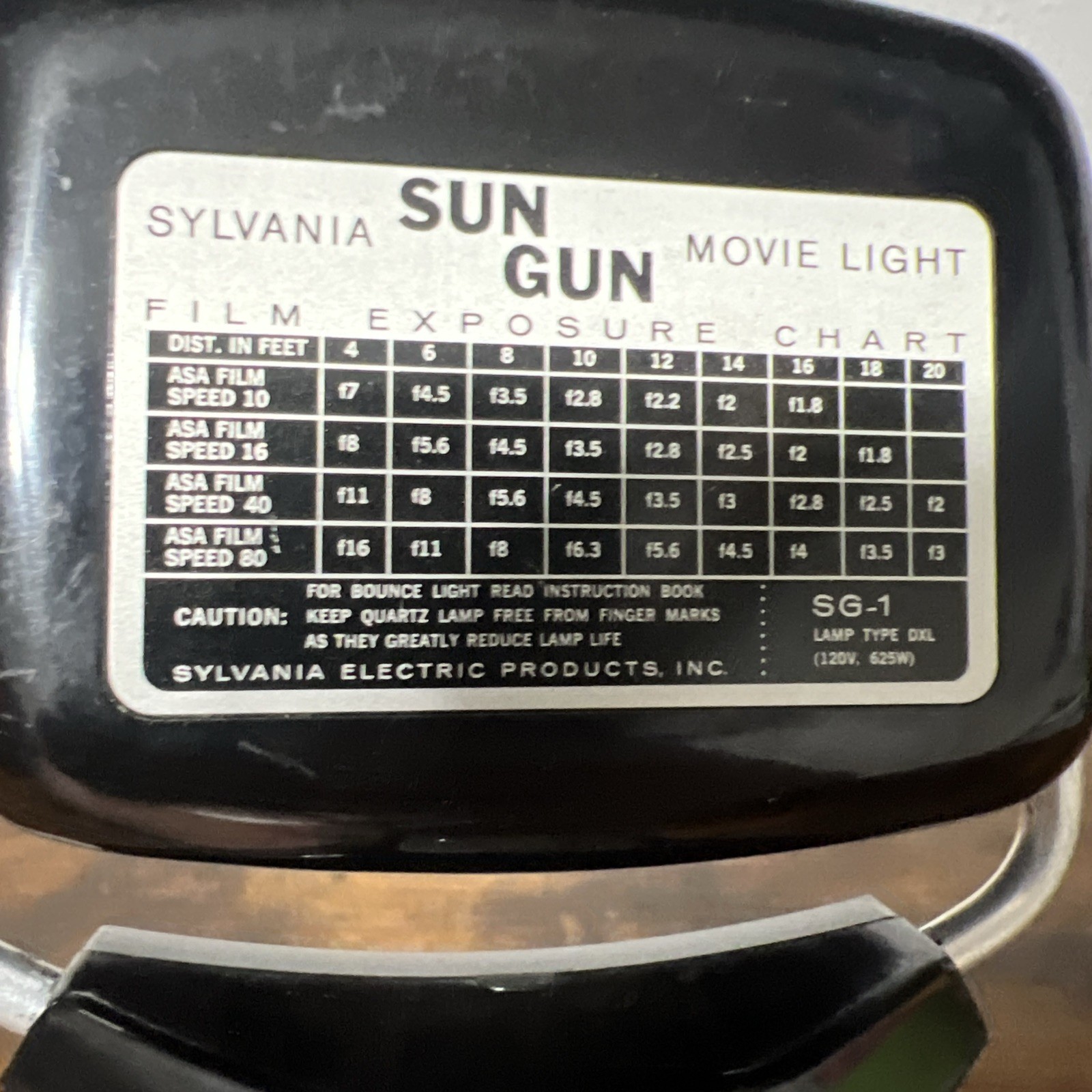 Vintage 1960’s Sylvania Sun Gun Movie Light Burnt Out Bulb