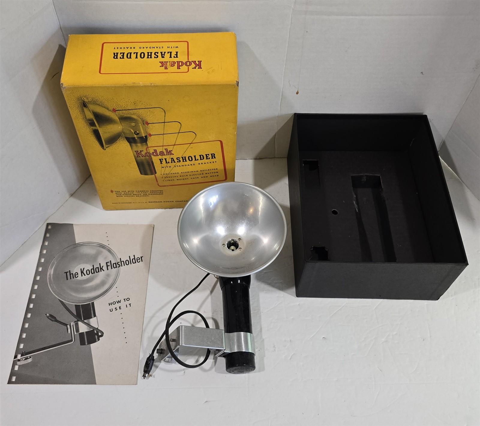Vintage Kodak Flasholder with Standard Bracket in Original Box with Manual