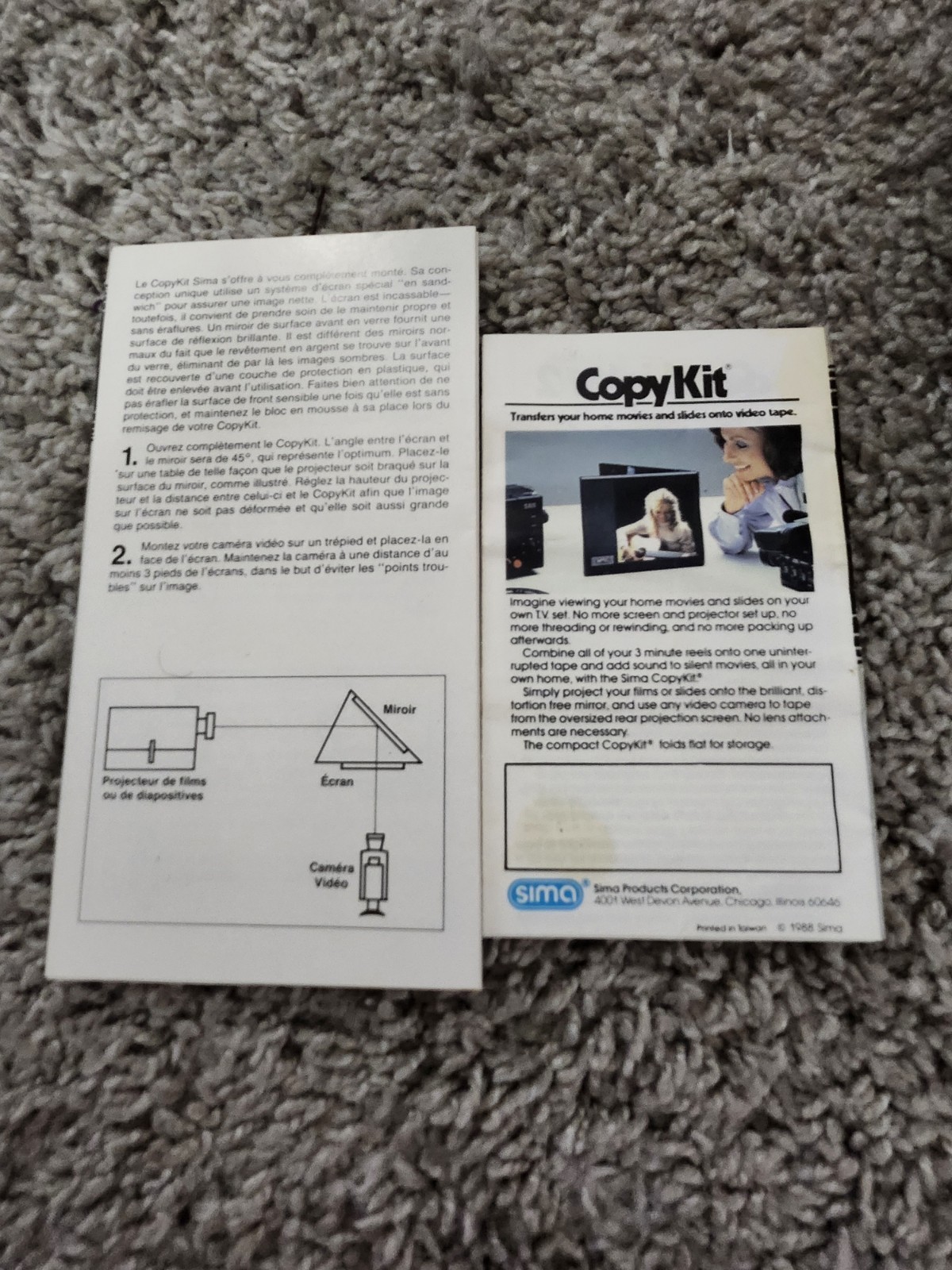 Vintage Sima Copy Kit – Transfer Home Movies and Slides to Video Tape 1985