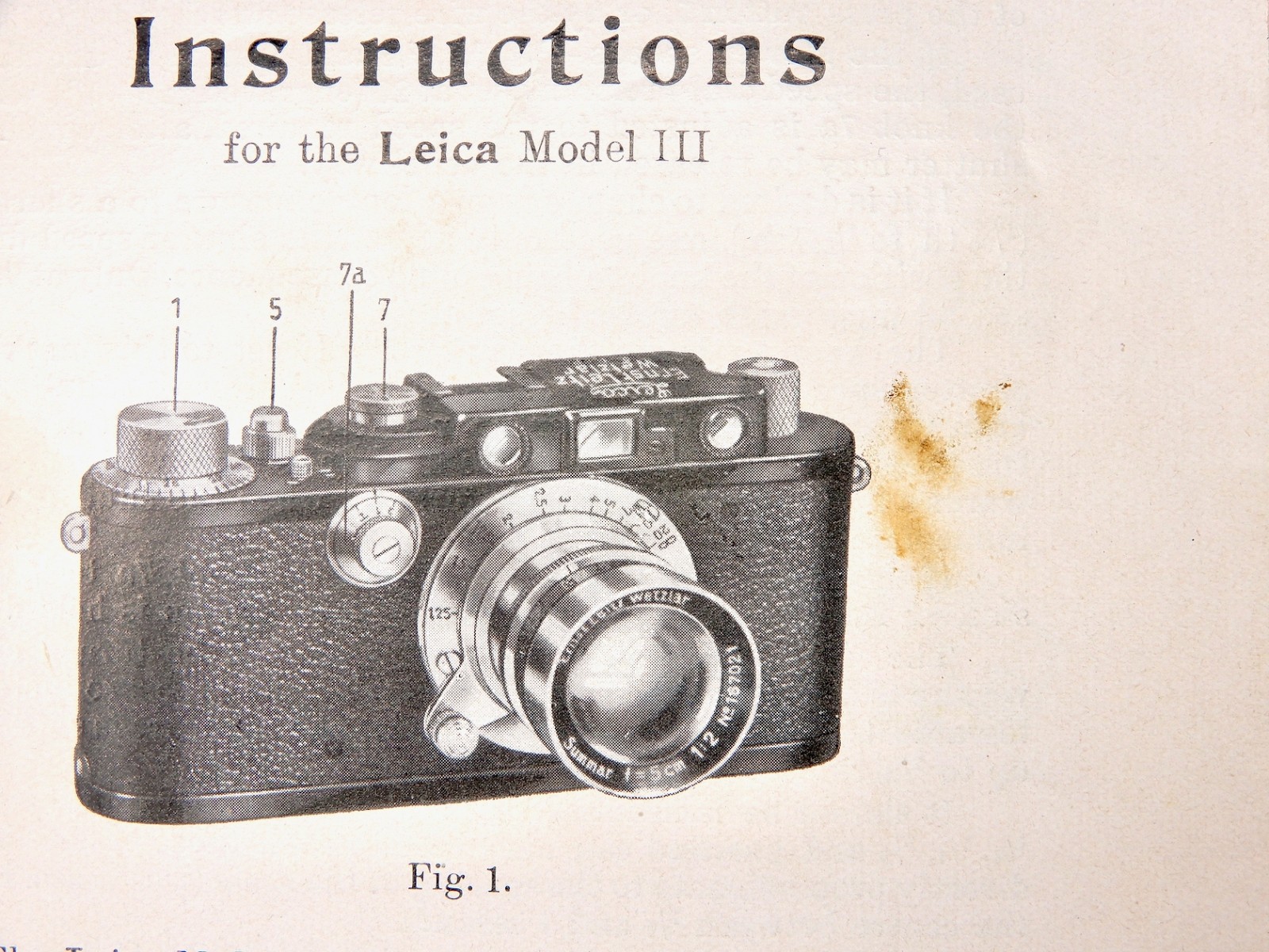 Leica III Model F Additional Instructions 1933 #2