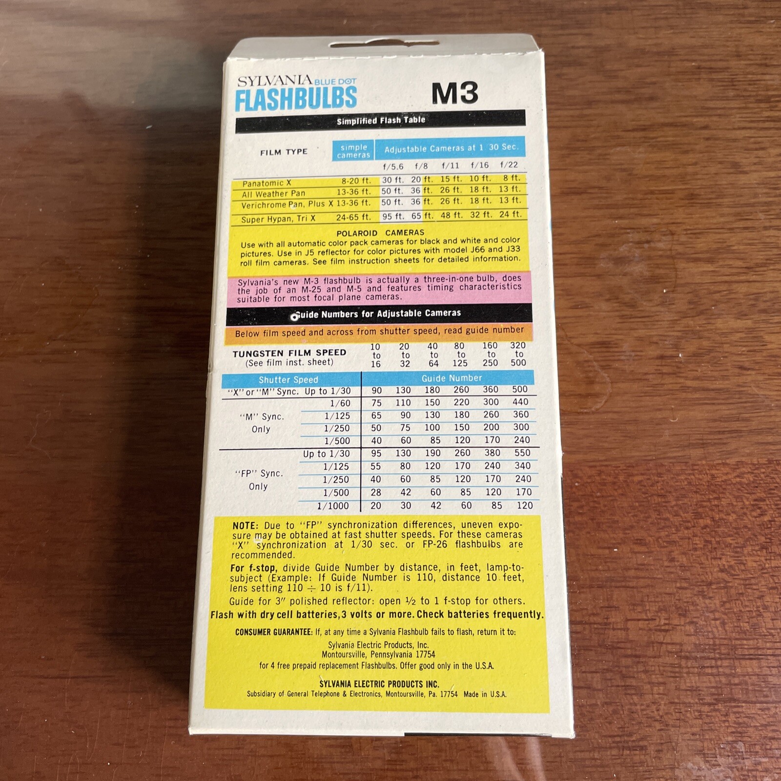 SYLVANIA Blue Dot FLASHBULBS M3 Original Box 12 Clear Bulbs Vintage