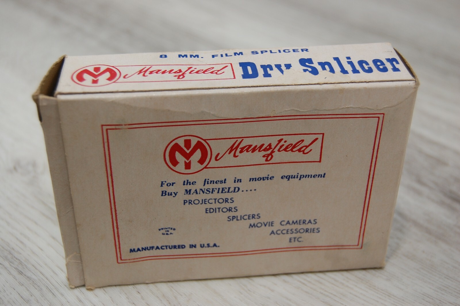 Vintage Mansfield Dry Splicer Butt Film Splicer for All 8MM Films /w Box Used