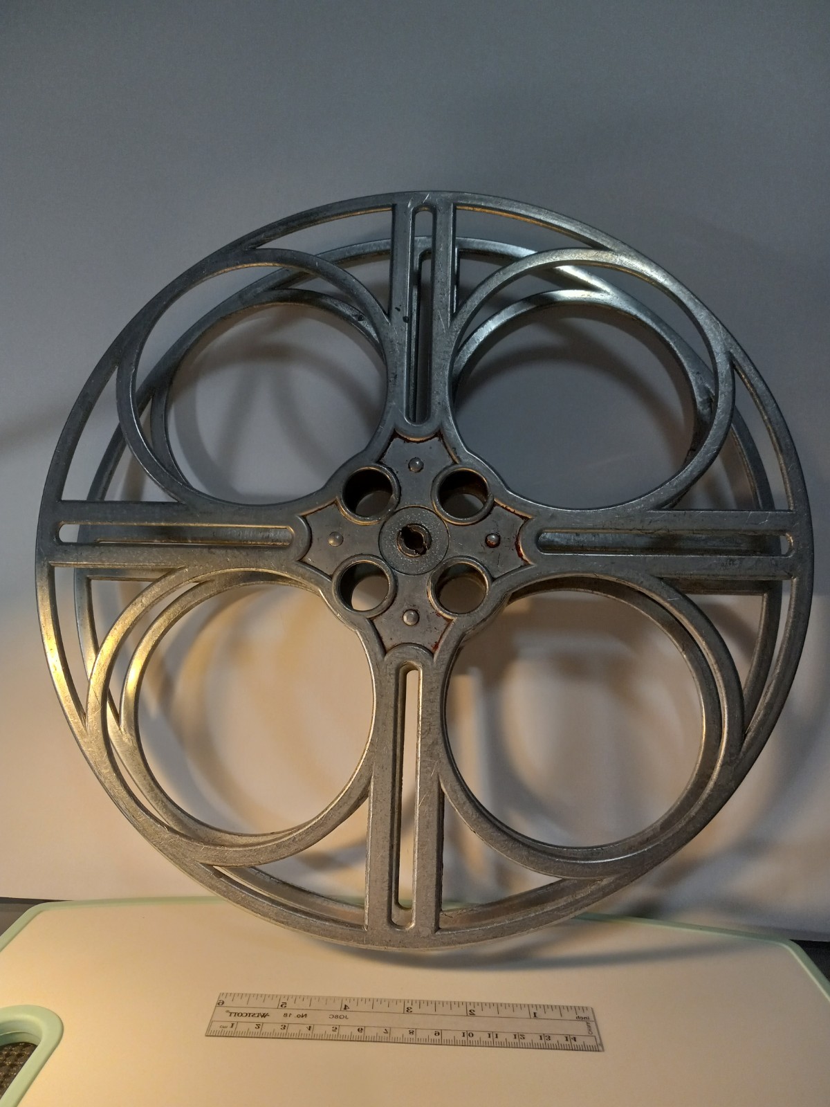 Vintage Goldberg Brothers 35mm Movie Projector Film Reel. 4 Hole. Cast Aluminum