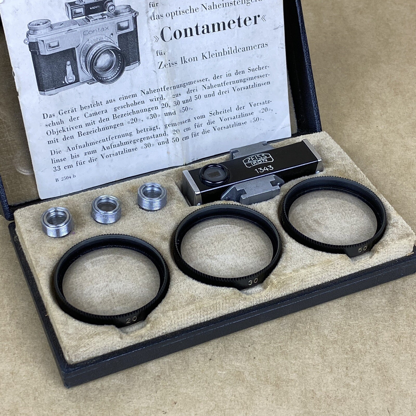 Zeiss Ikon Contameter Close Up Kit W/ Original Case – VINTAGE