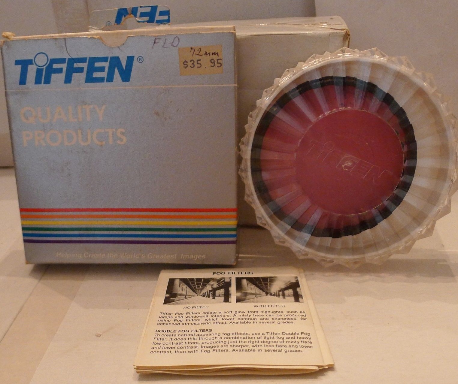 Tiffen FL-D FLD 72mm Filter +Protective Case, Box & Manual -Made in Japan
