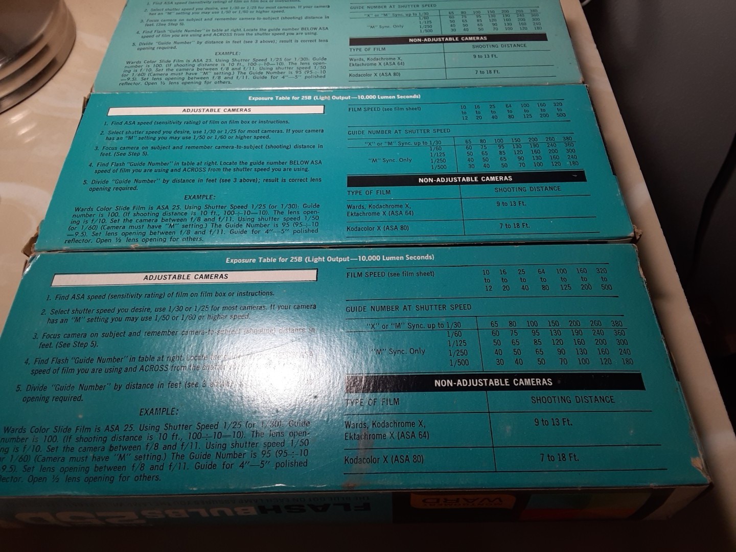 3 packs Vtg Montgomery Ward No. 67-3126 Press 25B blue flashbulbs 35 bulbs