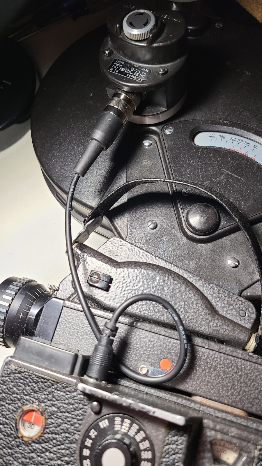 Bolex MM Power Cable for TXM-26, EL, EM & later ESM w/ WM jack, ~0.3m (1ft)