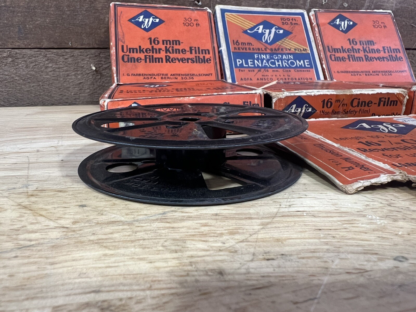 Vintage Lot Of 8 Agfa 16mm Reversible Cine-Film Reels With Boxes