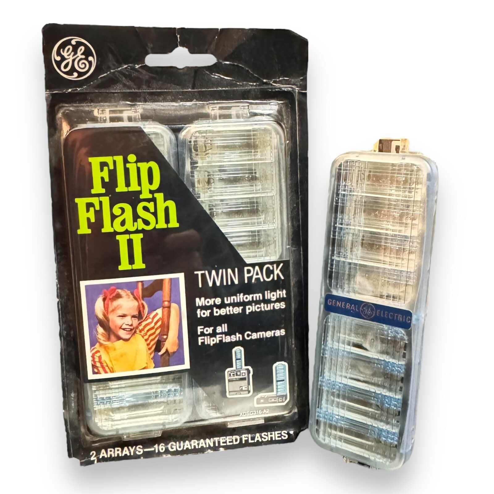 VTG GE Flip Flash II Twin Pack Flash Pack for FlipFlash Camera New Sealed 1 Open