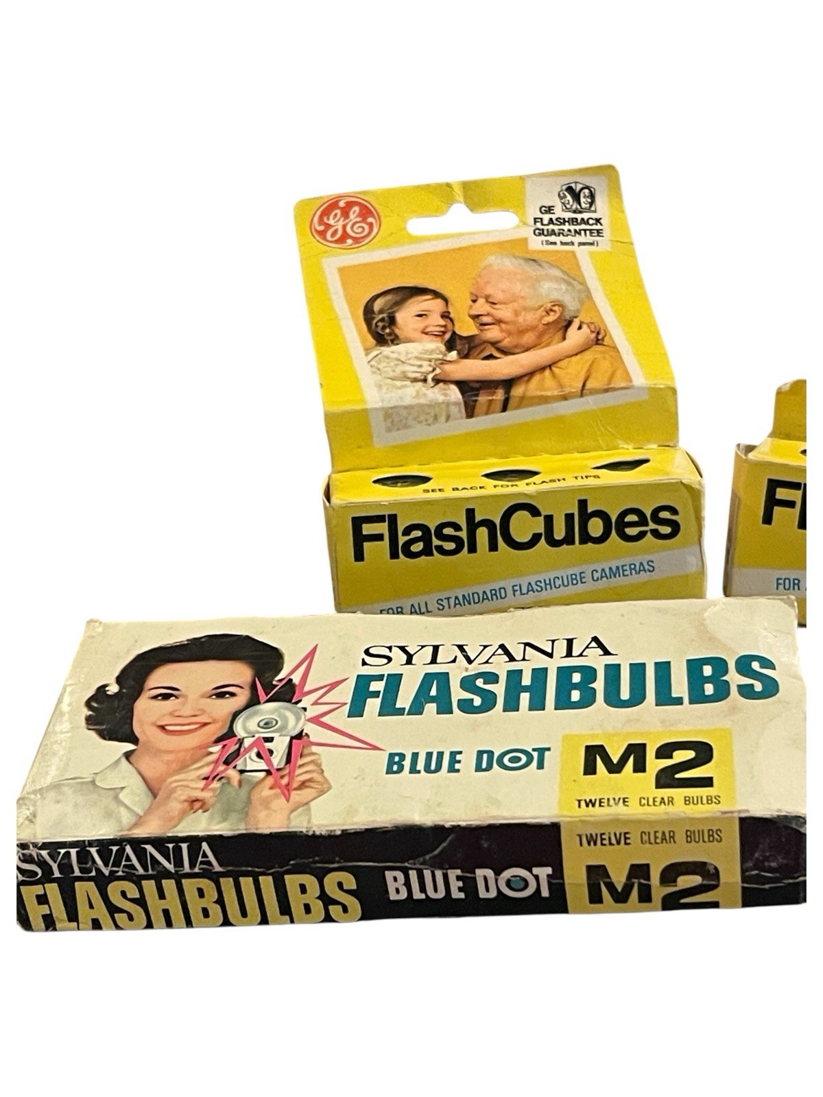 Vintage Lot Flash Cubes & Flashbulbs (GE, Westinghouse, Sylvania Blue Dot M2)
