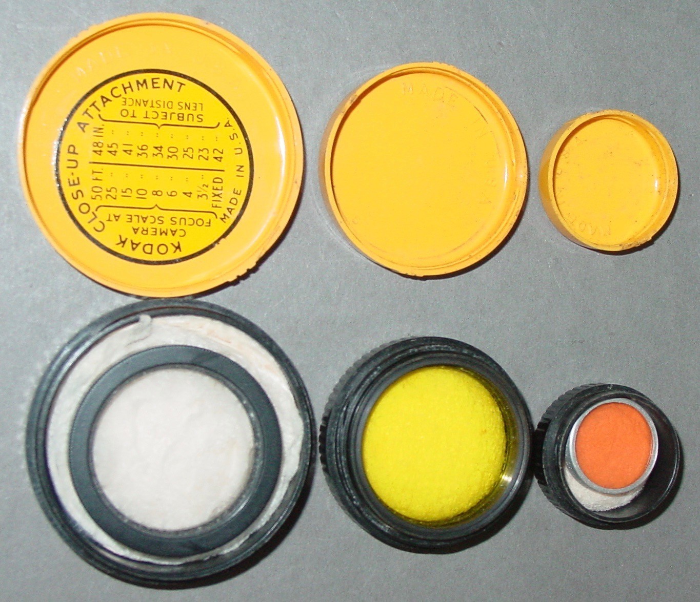 Vintage KODAK Lens Filter Can Mixed Lot Old School Photography Art Parts Supply