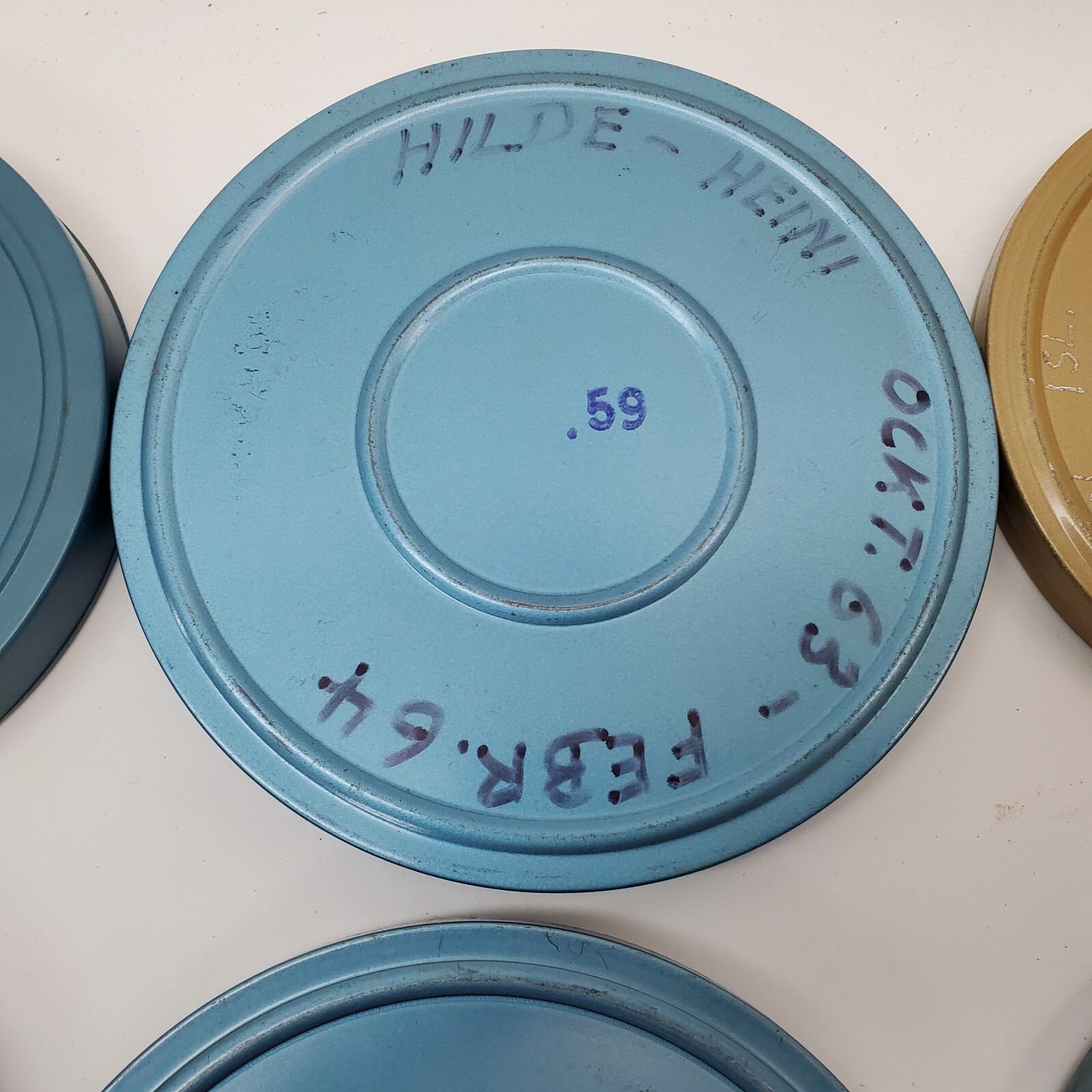 Vtg 1960s 8mm Film Reels Can w/ Metal Storage Container German Family Volkswagen