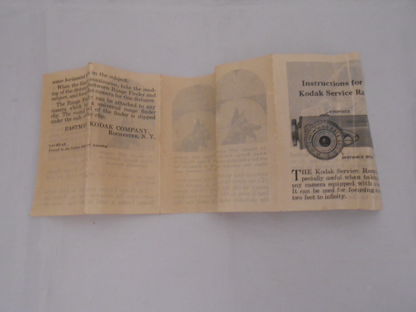 Vintage Kodak Service Range Finder, w/Bag, Box And Manual, Eastman Kodak, Photos