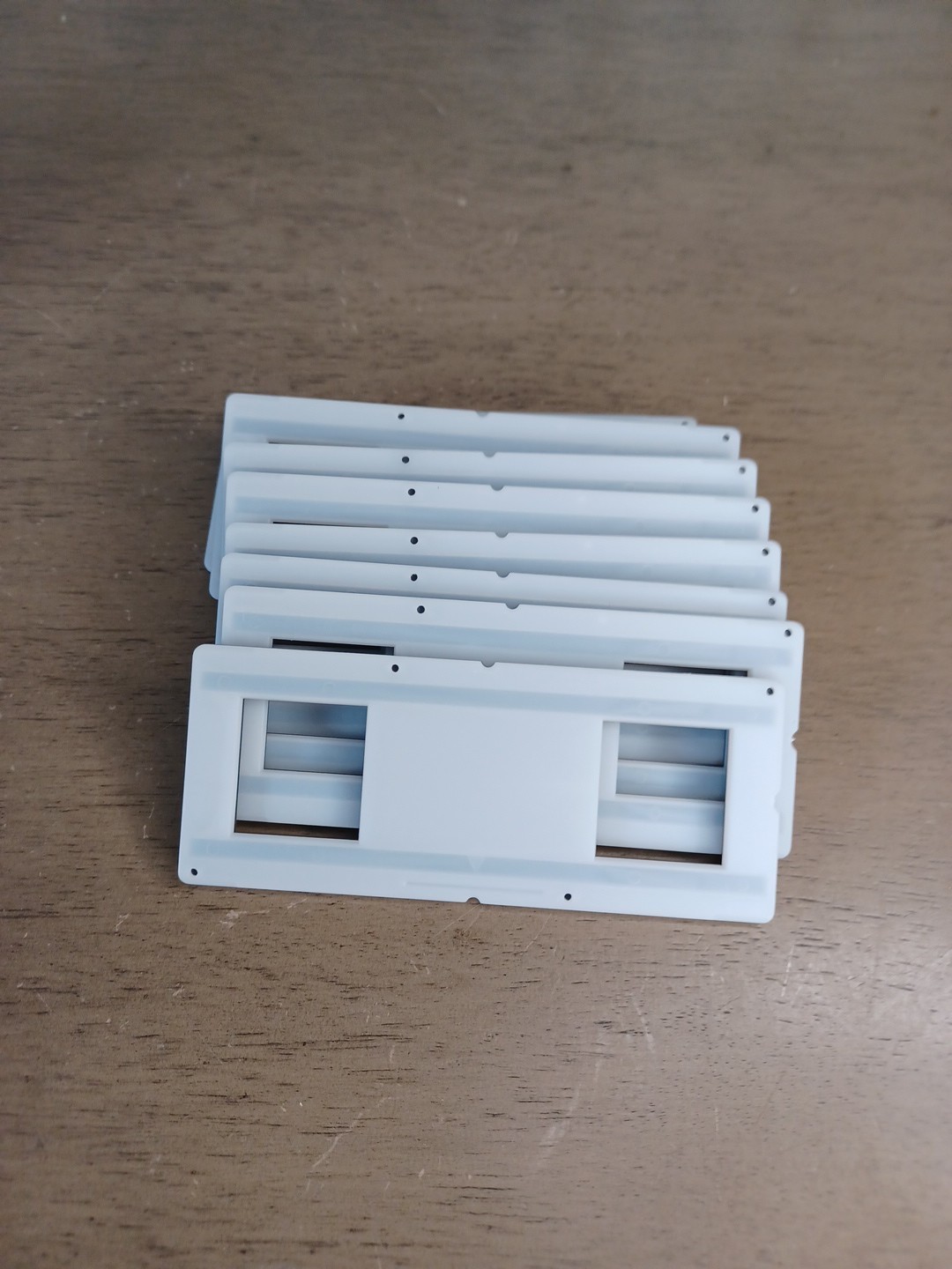 8x EMPTY blank Stereo realist slides mounts – plastic NOS Diarahmchen Slides