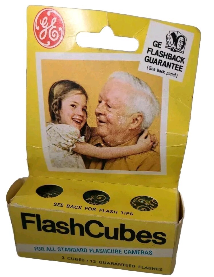 G.E. Flashcubes Vintage 3 cube Original Box NEW General Electric Camera Flash