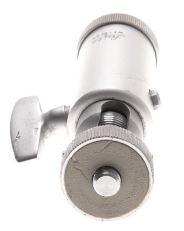 LEITZ SILVER CHROME TRIPOD BALL HEAD TILTING JOINT LEVELING CAMERA ADAPTER USED