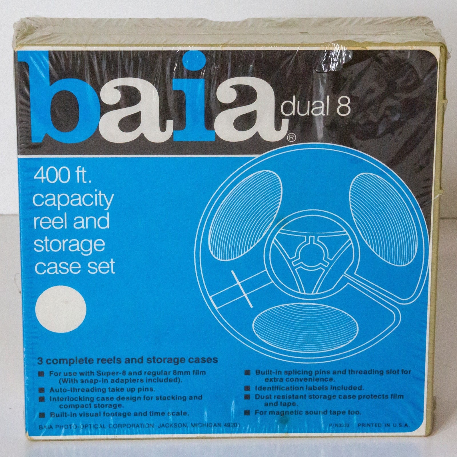 Baia Dual 8 400ft. Capacity Reel and Storage Case Set Pack of 3 New Old Stock