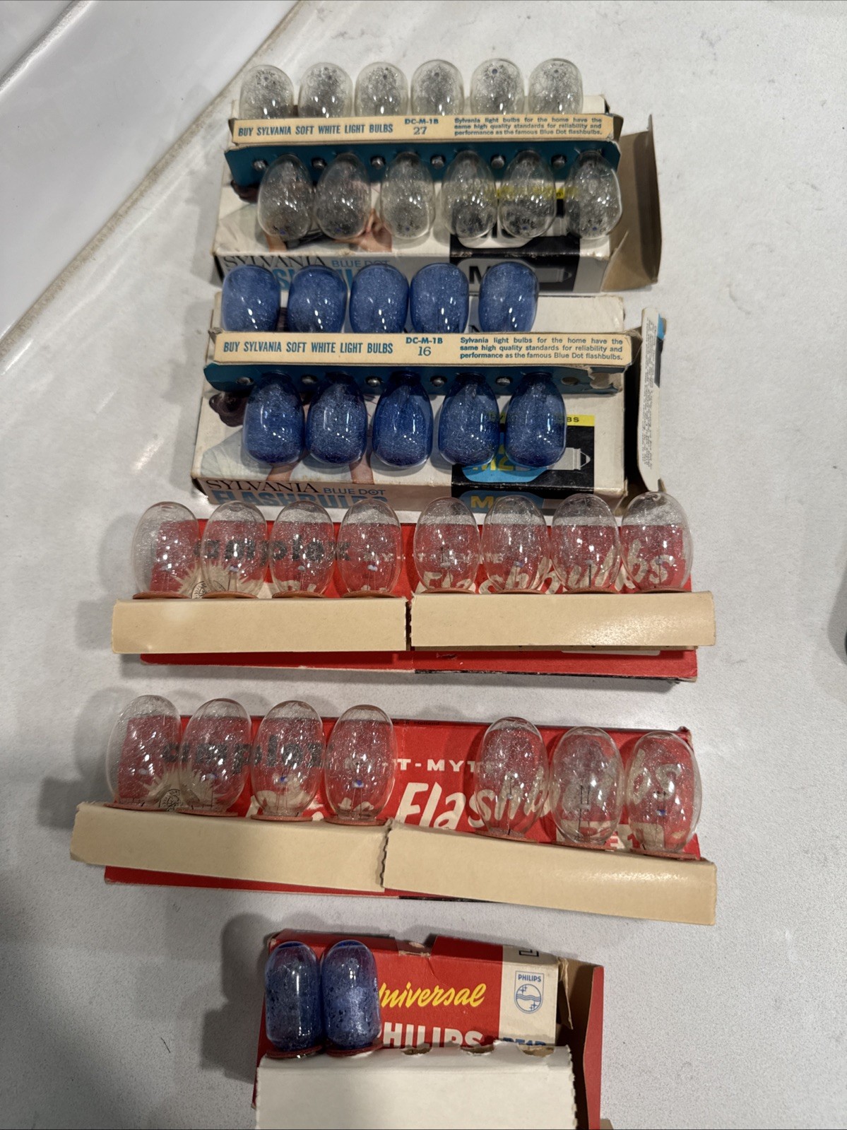 Mixed Lot Flashbulb Boxes Sylvania Amplex Philips As Is