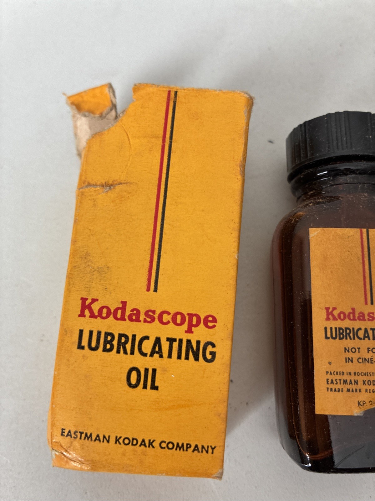 Vintage KODASCOPE Lubricating Oil in Original Box & Bottle Eastman Kodak Co