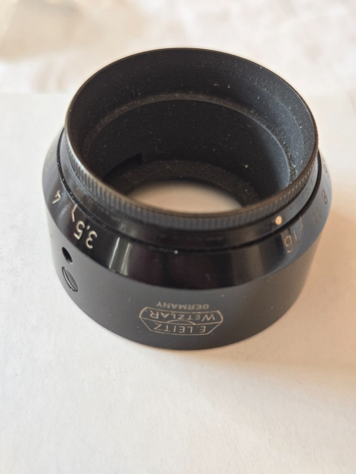 Original Leica VALOO Lens Hood & Aperture for Collapsible Elmar Lens