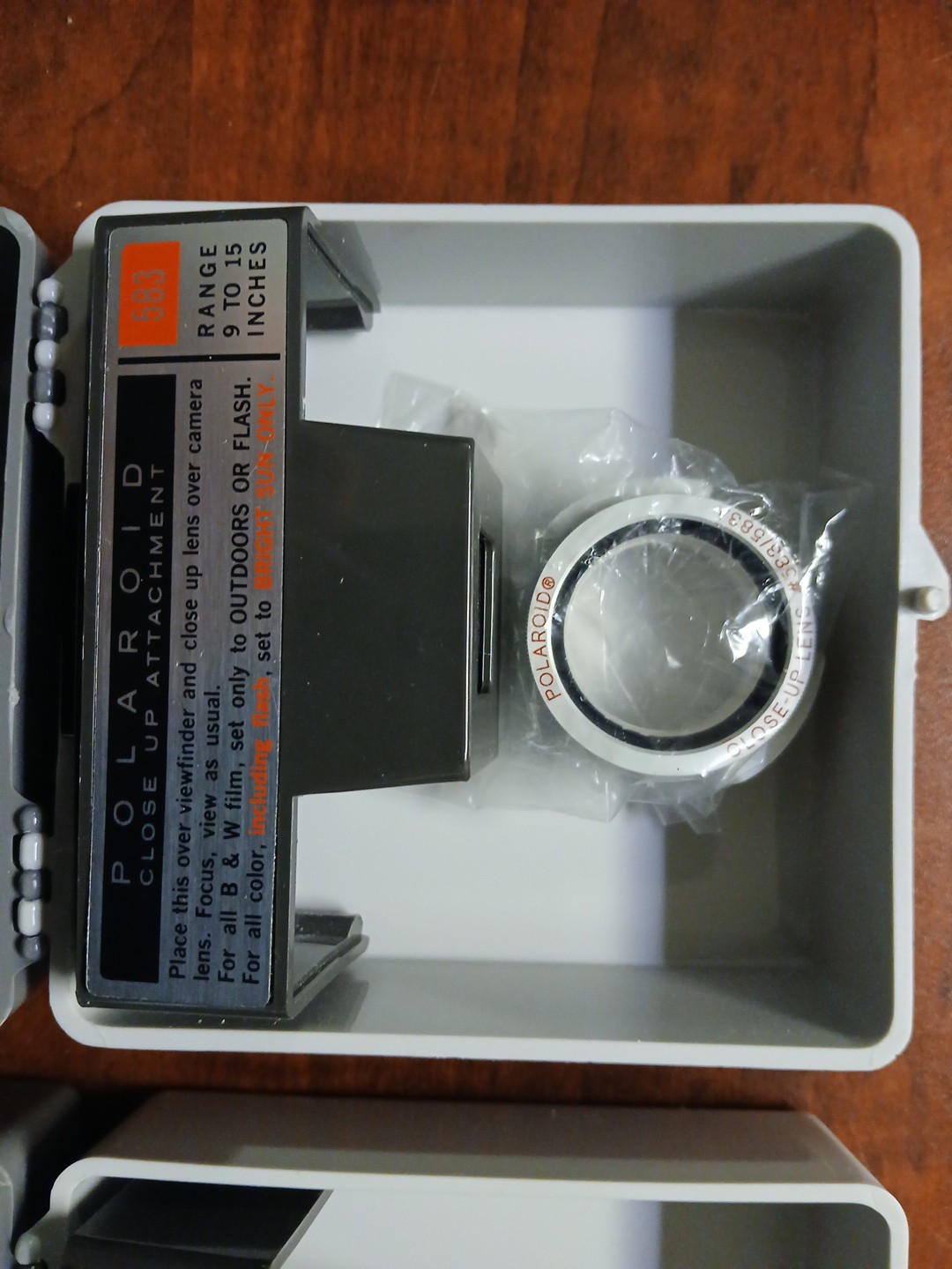 Vtg. Polaroid Automatic 250 Land Camera Portrait Kit # 581 + Close-up Kit # 583