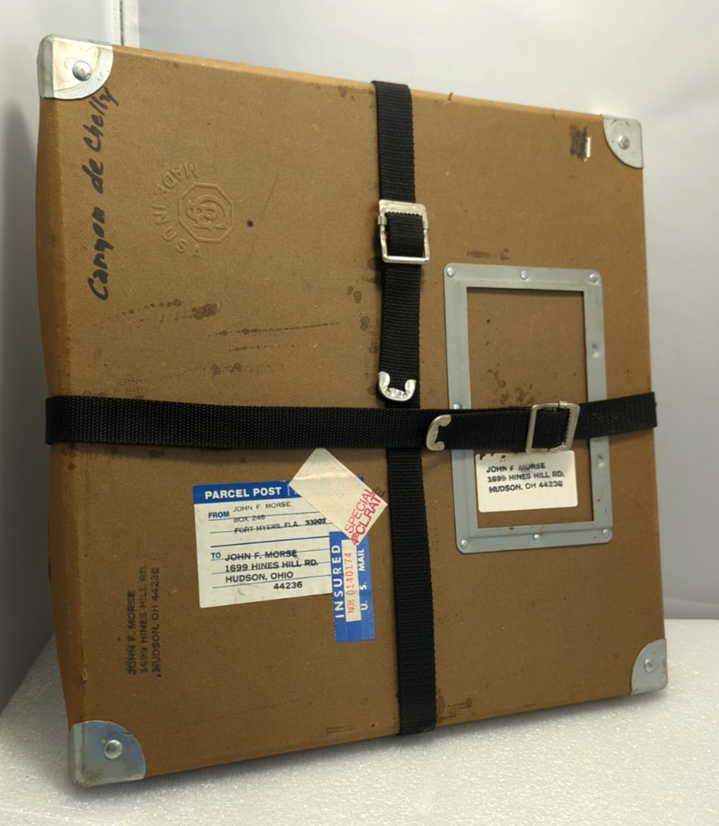 Goldberg Bros. 16MM Film Shipping Case w/Straps 16” X 16” [John F. Morse Estate]