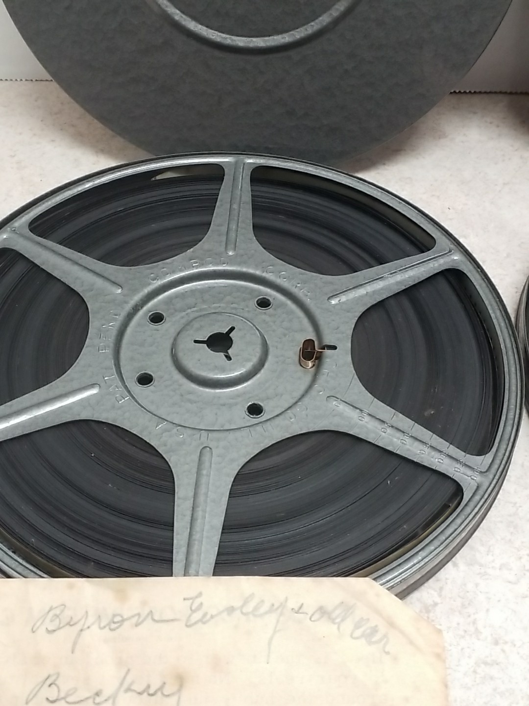 2 Vintage 7 Inch Metal Reels and Cases Compco Bros. 1 B & HC REEL & Case