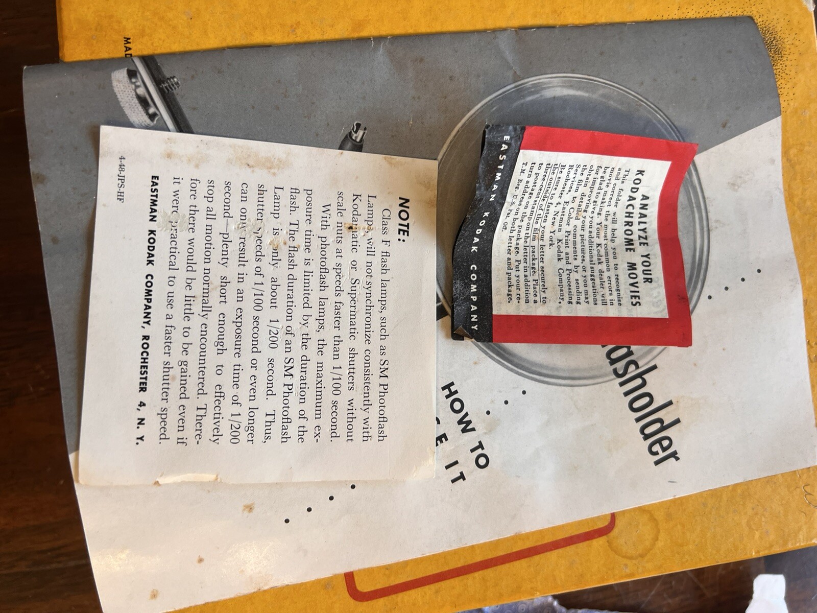 Vintage Kodak Flash Holder With Standard Bracket In Original Box Instructions