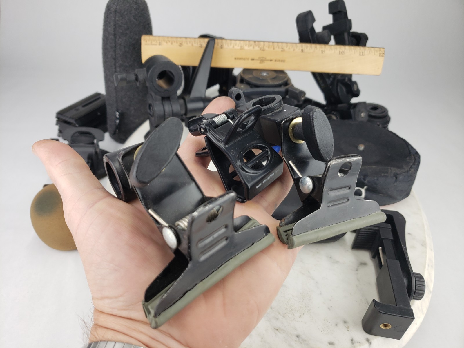 Vintage Lot Mounting Accessories Grip Arms Parts Cameras Red Pod Benro S4 ProMa