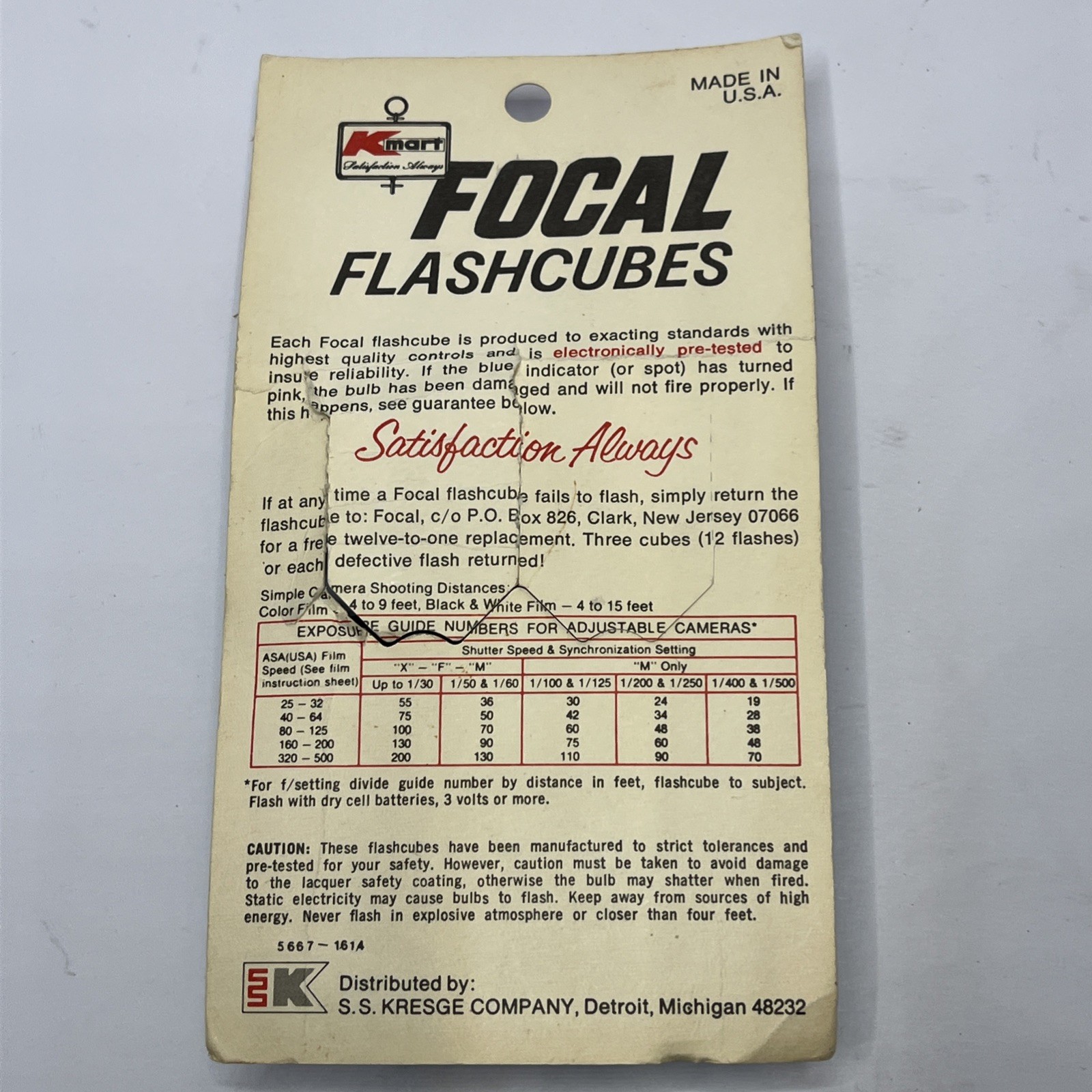 Vintage Kmart Focal Flashcubes 6 Cubes Flashes New Old Stock Camera