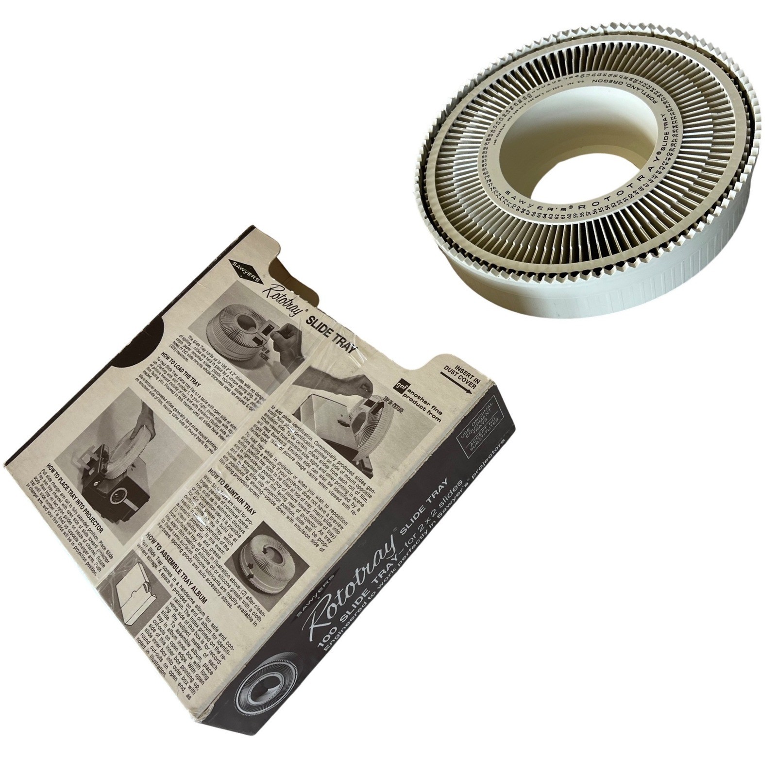 Sawyers Rototray 100 Slide Tray Carousel Projector Vintage Photography Accessory