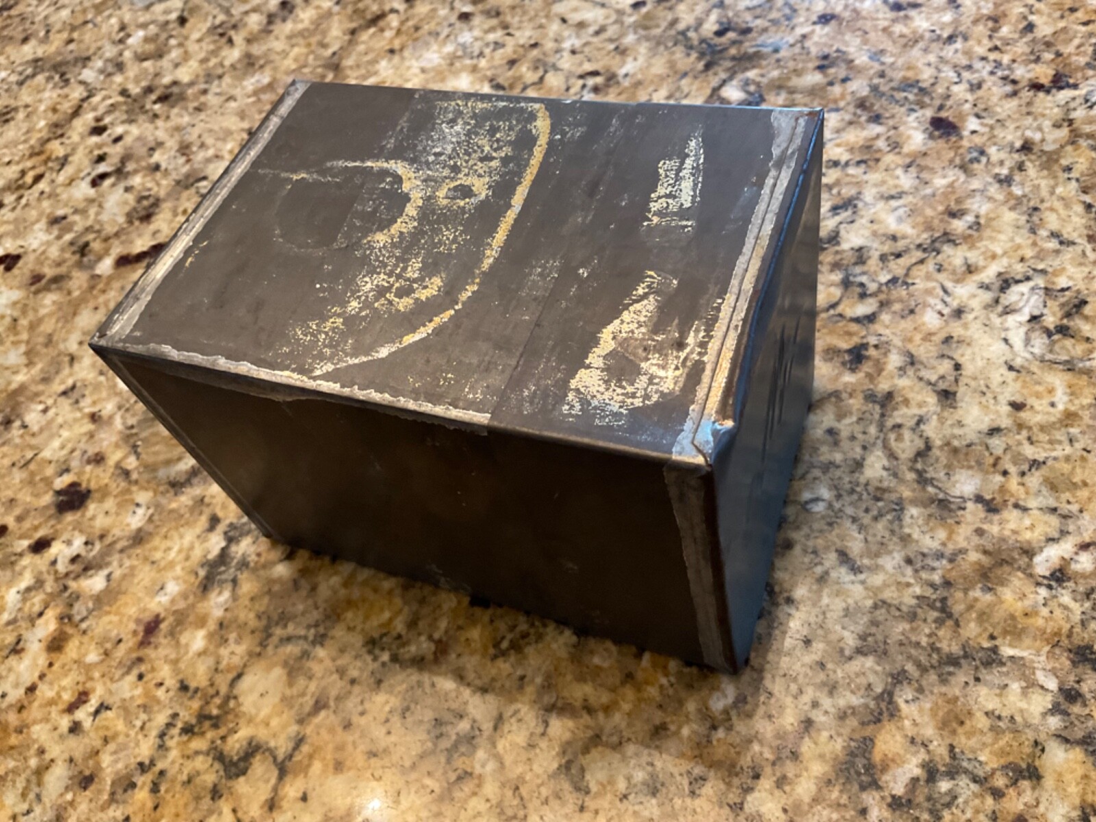 Early Antique Agfa can tin embossed 5.5 “ x 3.5 “