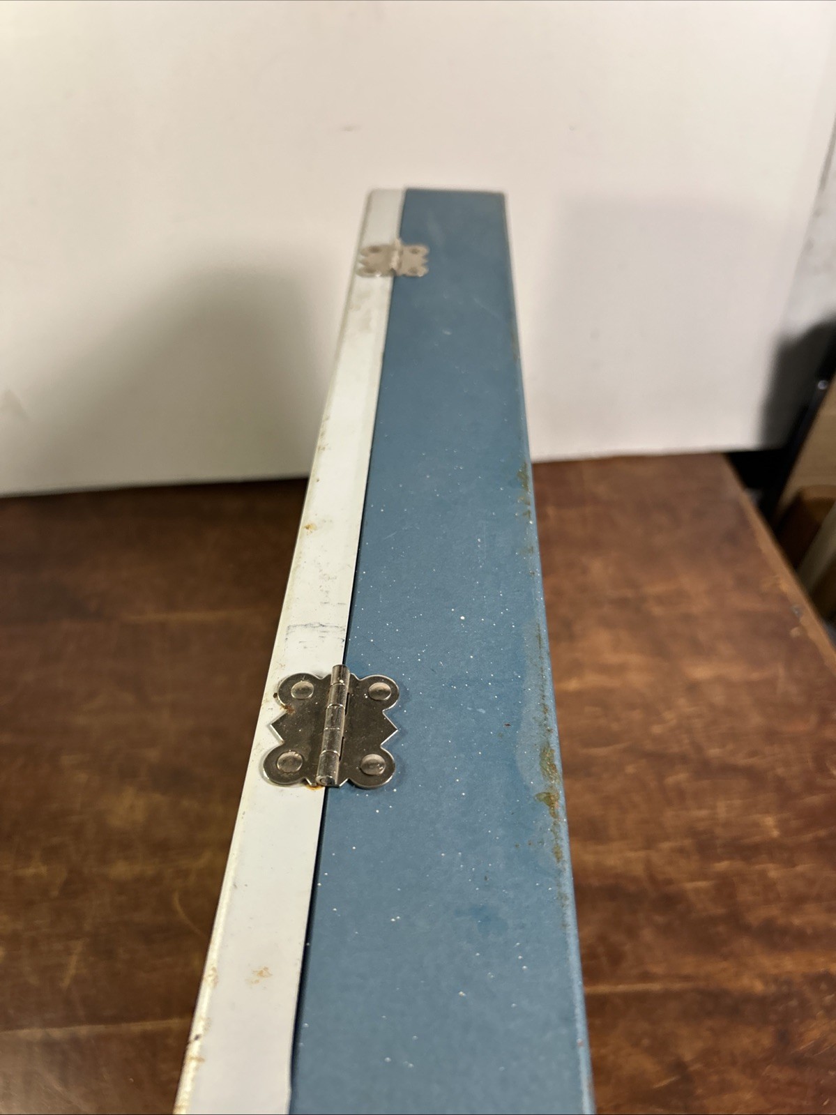 Vintage Metal Slide Storage Box Case 2” Slides Coins 17×10” No Handle No Divider