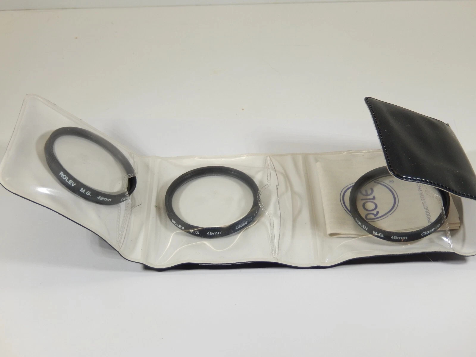 VINTAGE ROLEV M.G. 49MM +1 +2 +4 CLOSE-UP LENS SET