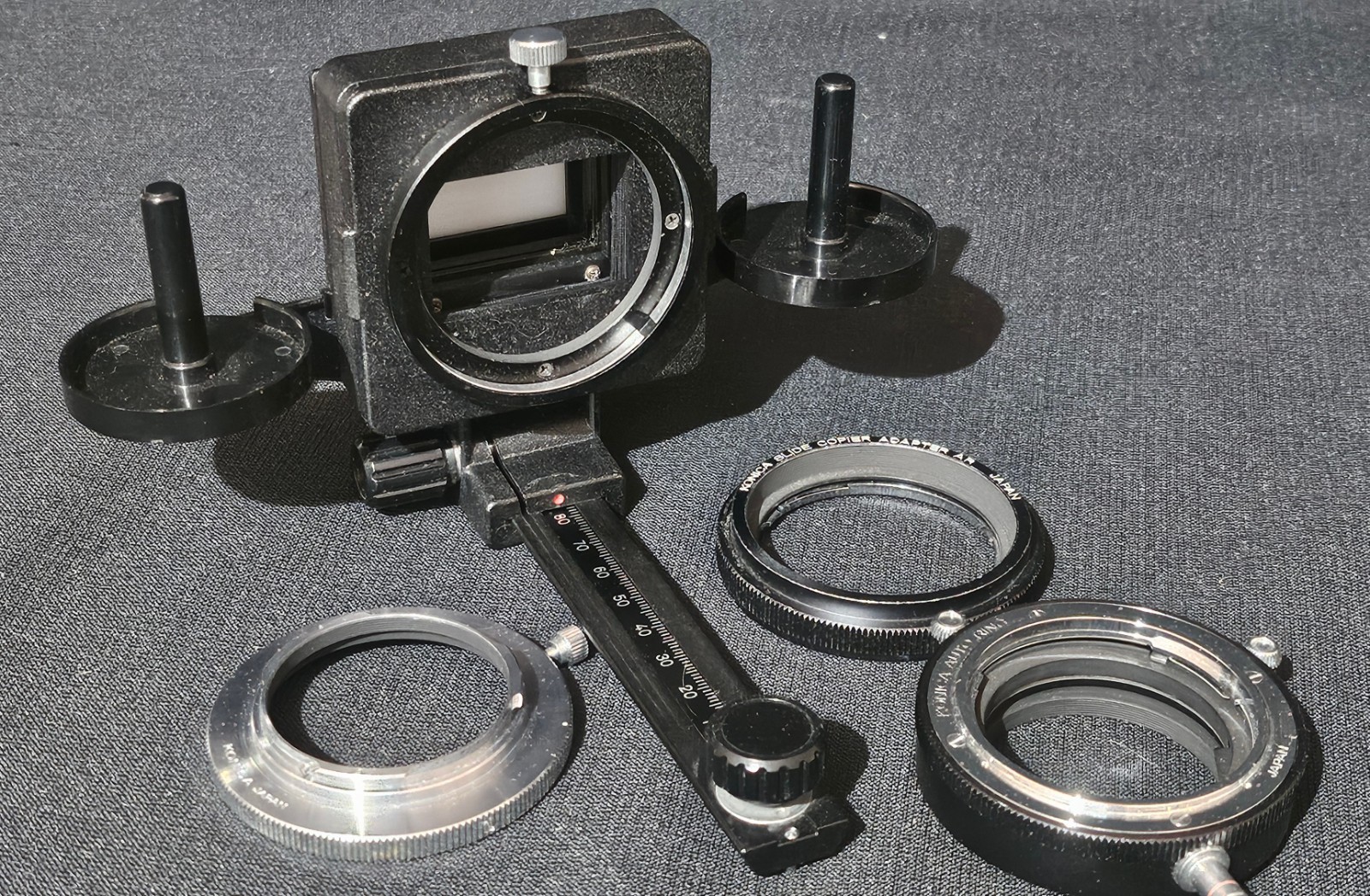 Konica Auto Bellows AR Macro Stand AR Slide Copier 2 AR with Boxes & Extras