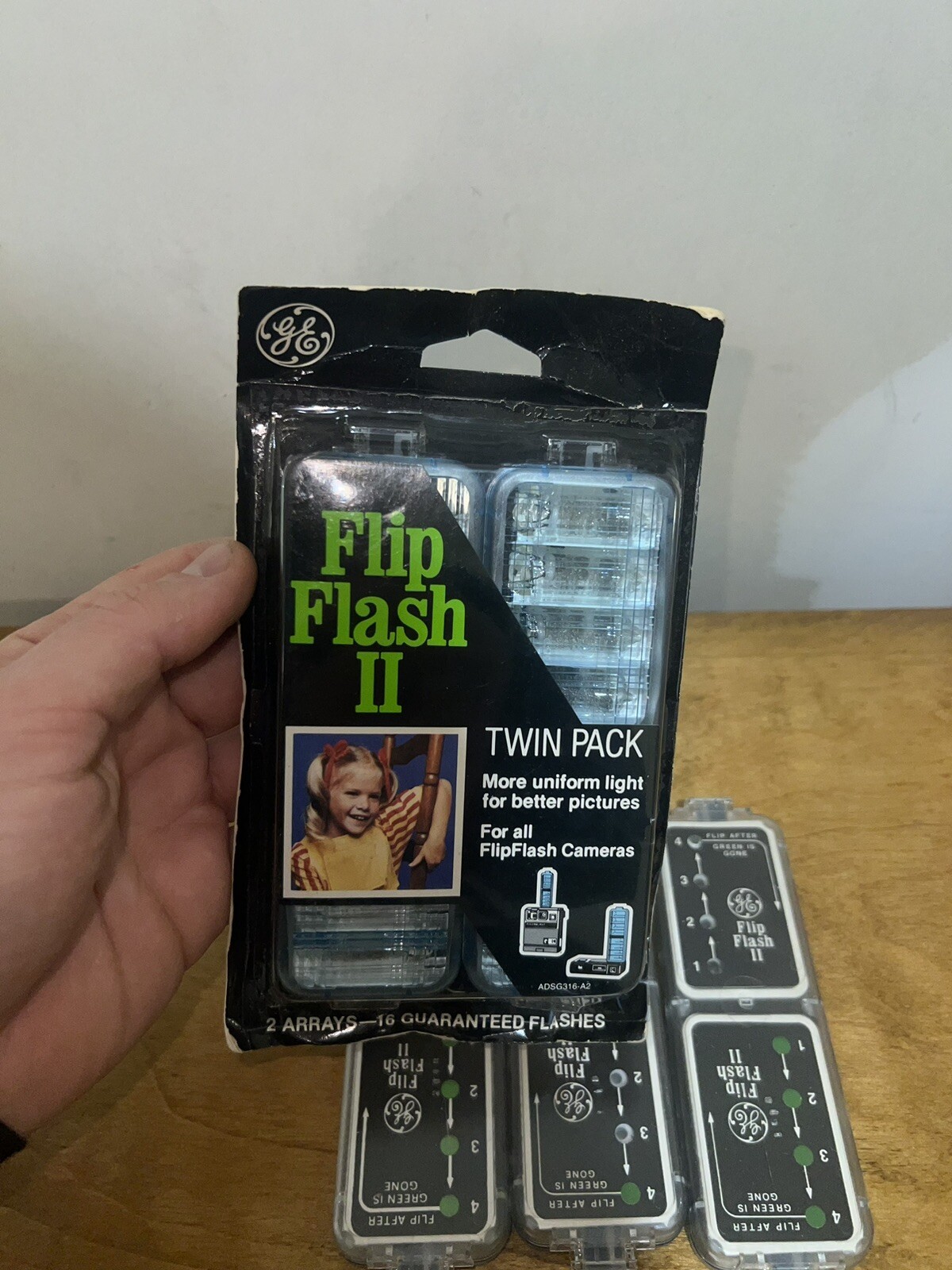 Vintage GE Flip Flash II 2 Twin Pack Flash Packs for FlipFlash Cameras
