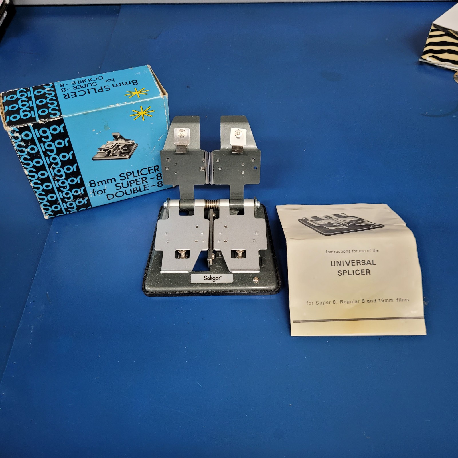 Vintage Soligor Super 8 & Regular 8mm Movie FILM SPLICER With Box Double 8