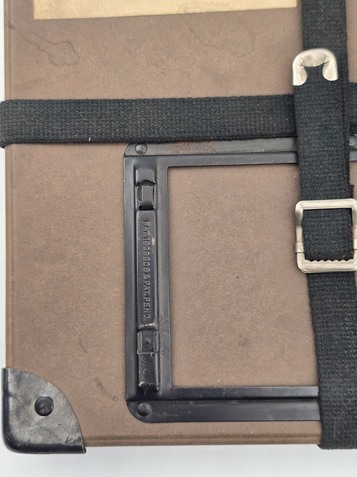 Vintage 11″ Square Fiberbilt Shipping Case Metal Corners Fabric Straps 1960s Lab