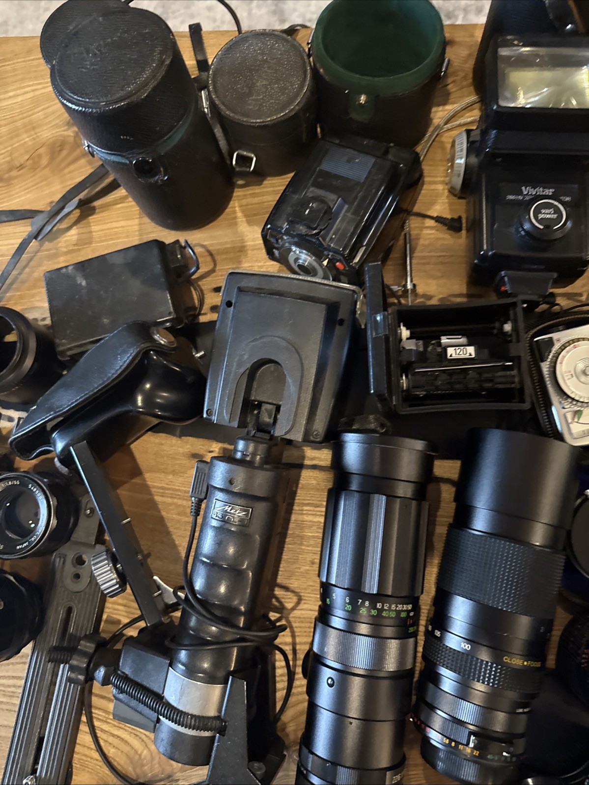 Large Vintage Group Lot Of Camera Equipment Accessories Lens Flash Filter Etc