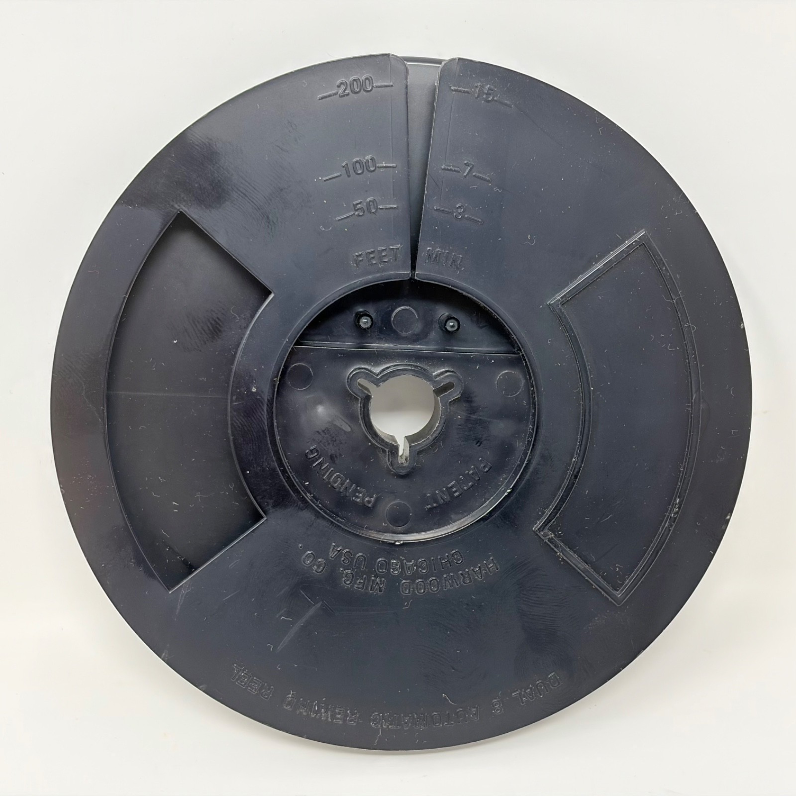 Vintage Harwood 200ft 8mm Film Reel Footage Counter Scale Chicago USA Regular 8