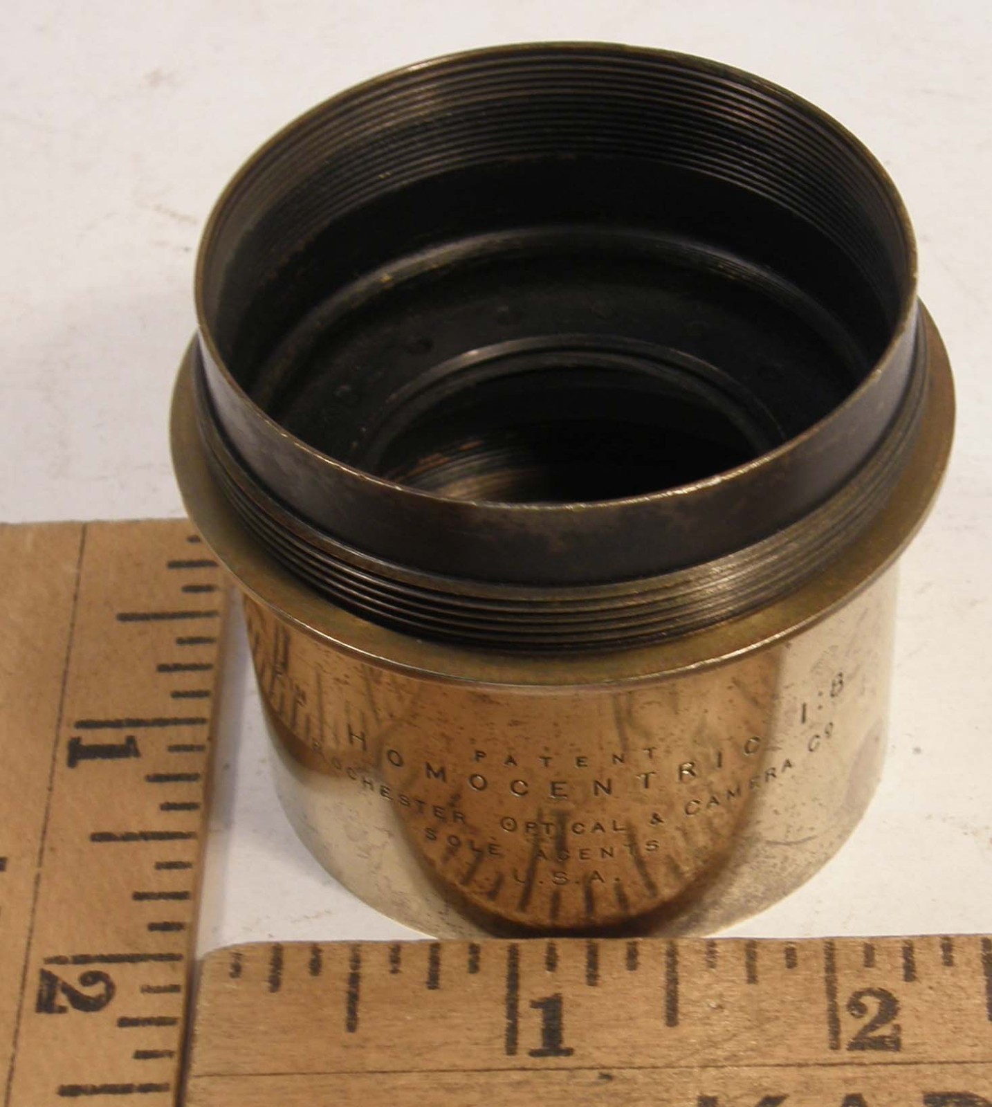 VINTAGE BRASS MOUNT ONLY 12in/1:8 ROSS LONDON No 6118 4 HOMOCENTRIC LENS AS-IS