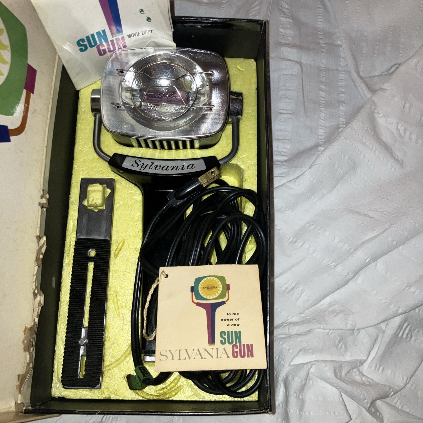 Vintage Sylvania Sun Gun Movie Light SG-1 Handheld Video Camera Lamp 120V Tested
