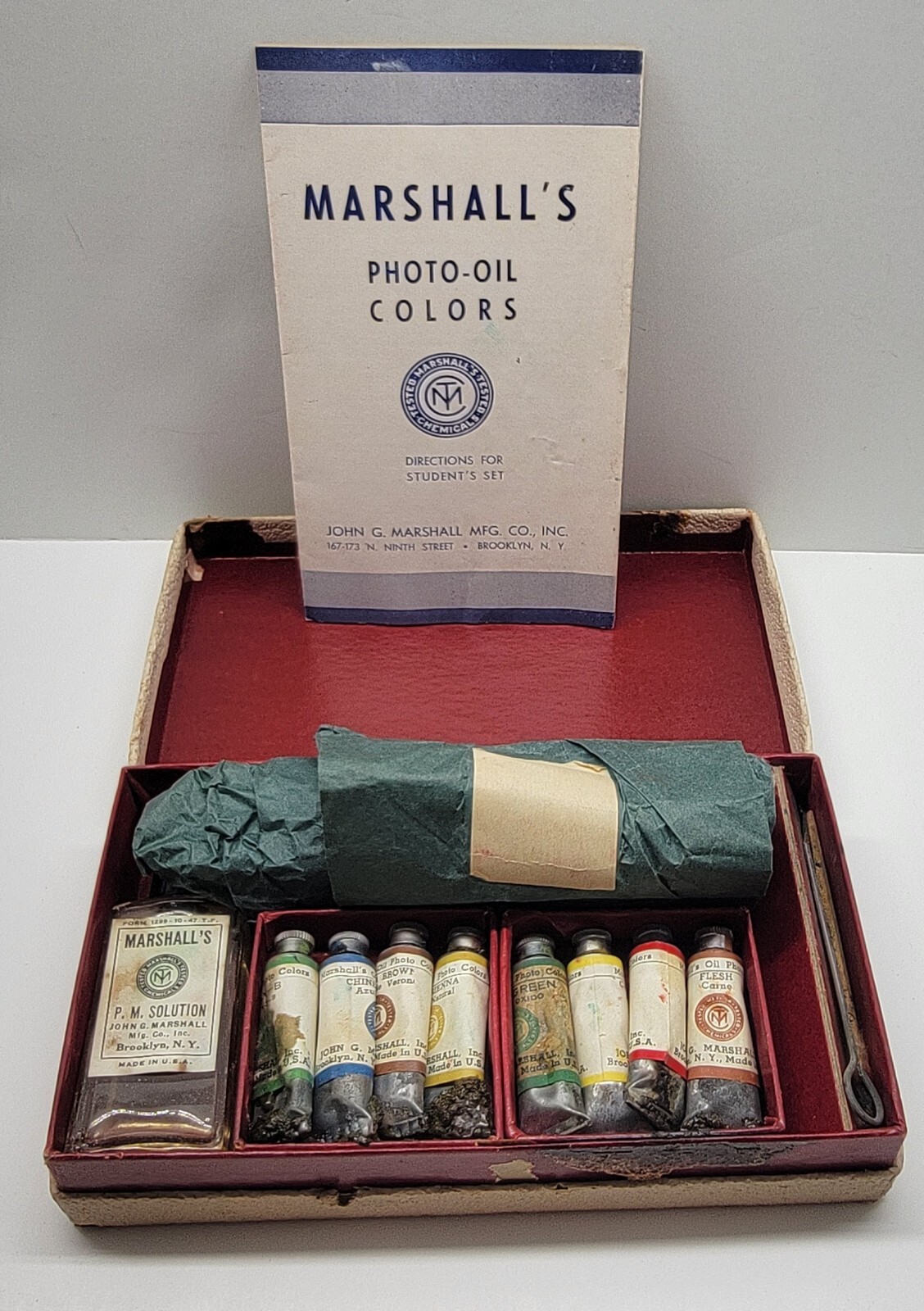 Vintage Marshall’s Transparent Photo Oils Colors Student Set John G Marshall USA