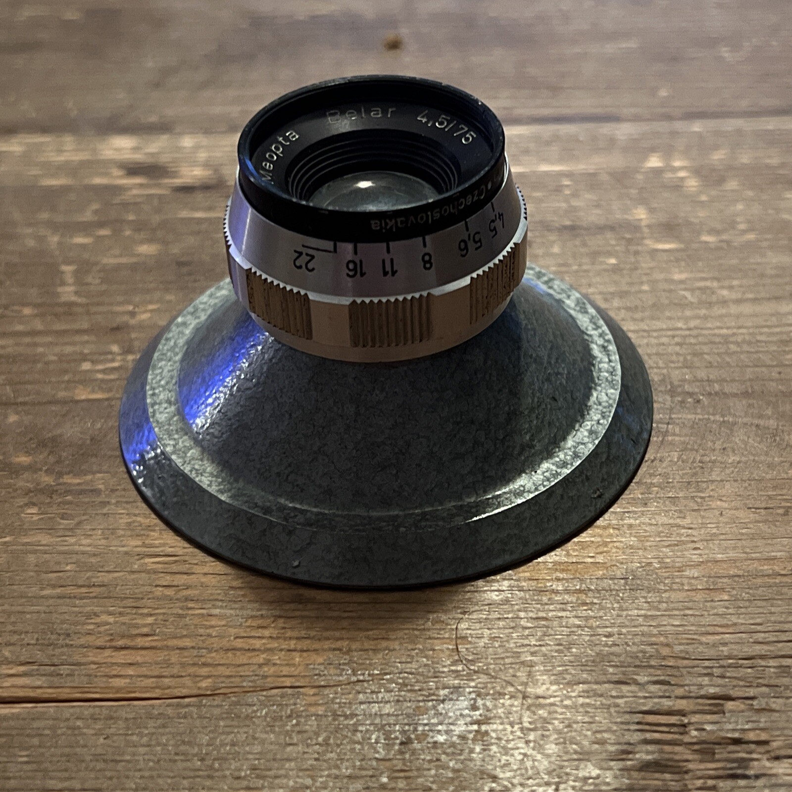 MEOPTA Belar 4,5 / 75 Vergrösserungsobjektiv Lens Objektiv+Gegenlichtblende Meop