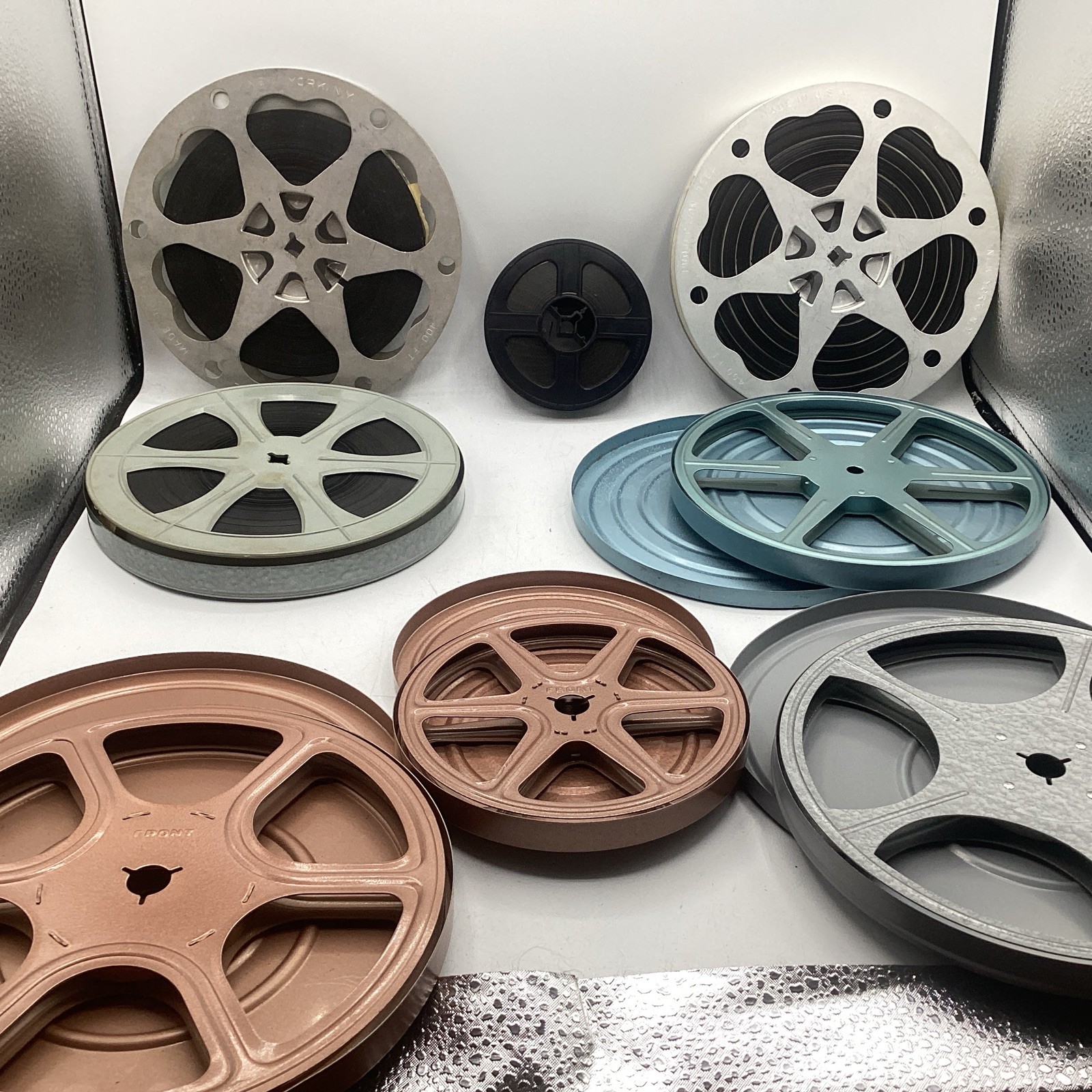 8mm Film Reels Metal Vintage Mix Lot 4 Empty 4 Full Home Movies Vacation Viewer