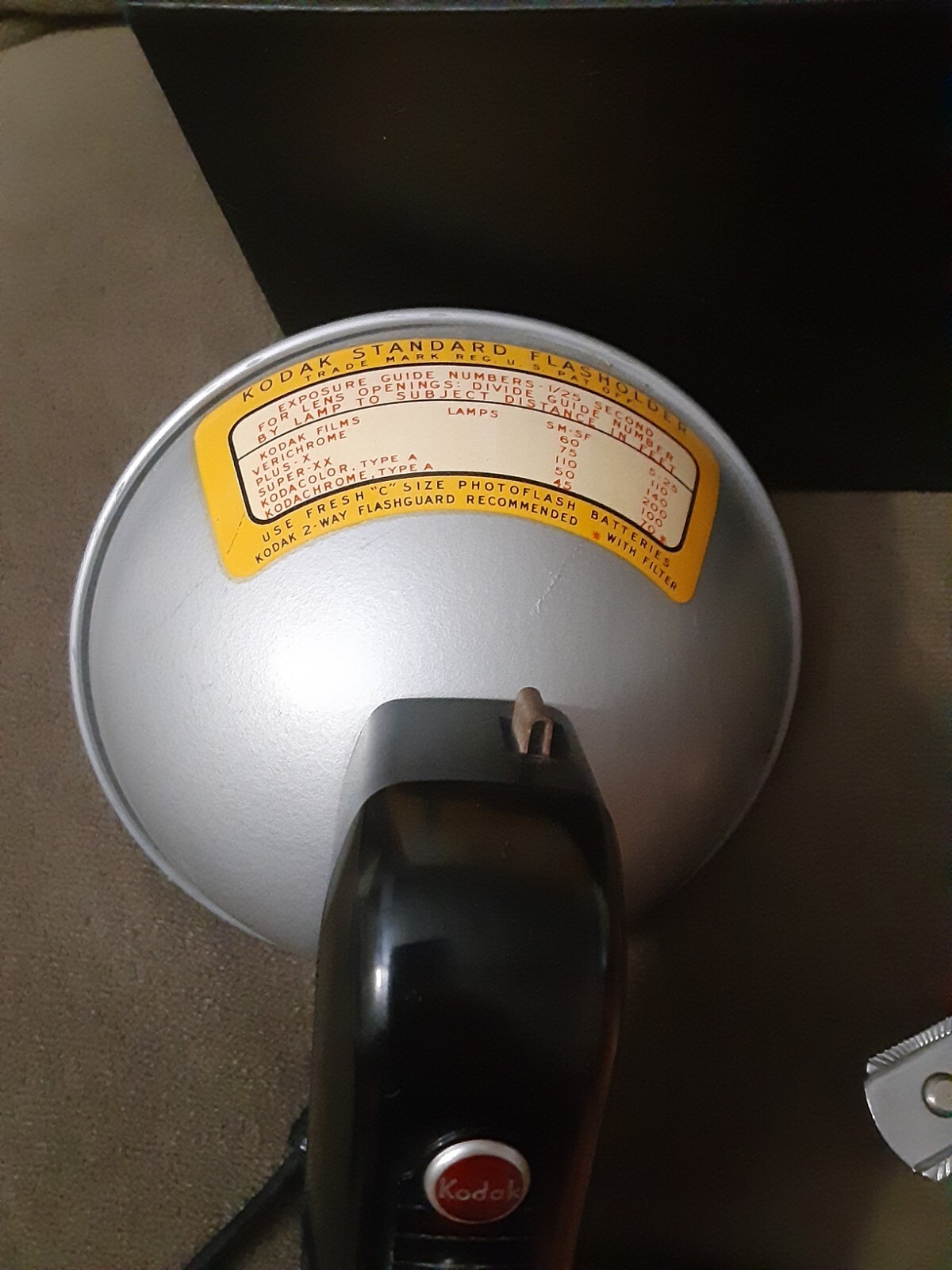 Kodak Standard Flasholder in Box Complete With Manual Holder Cover 1952