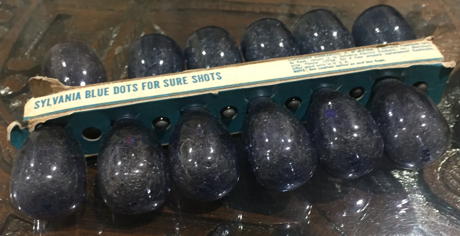 Sylvania Blue Dot M3B Flashbulbs 12 Blue Bulbs, USA New Old Stock